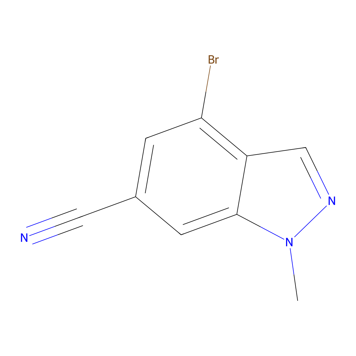 4-bromo-1-methyl-1H-indazole-6-carbonitrile molecular structure, CAS 2089041-34-7