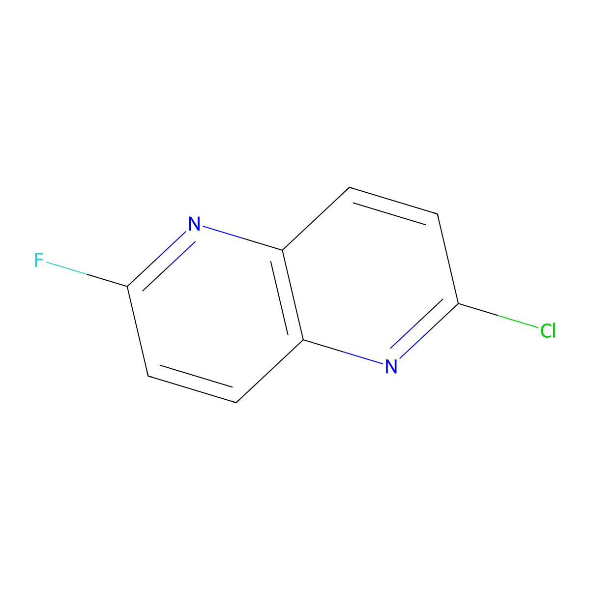 2-Chloro-6-fluoro-1,5-naphthyridine molecular structure, CAS 2089060-71-7
