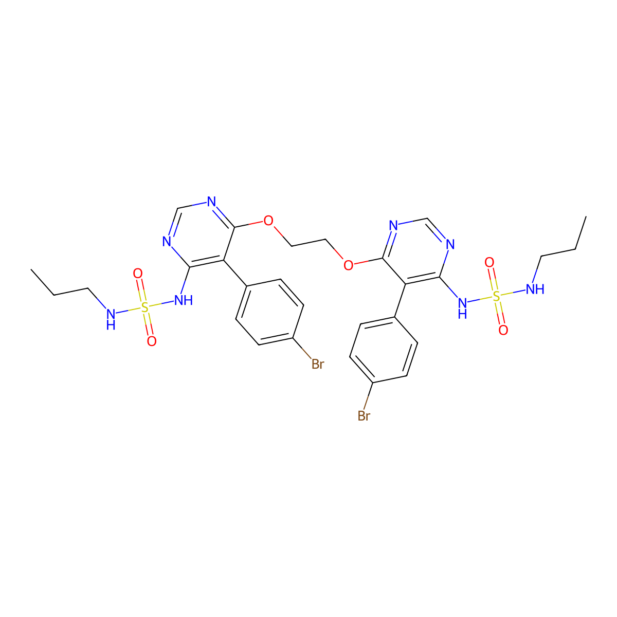O-Desbromo-pyrimidinyl O-[6-N-(N'-propyl)sulfamido-5-(4-bromophenyl)pyrimidin-4-yl] Macitentan molecular structure, CAS 2089065-77-8