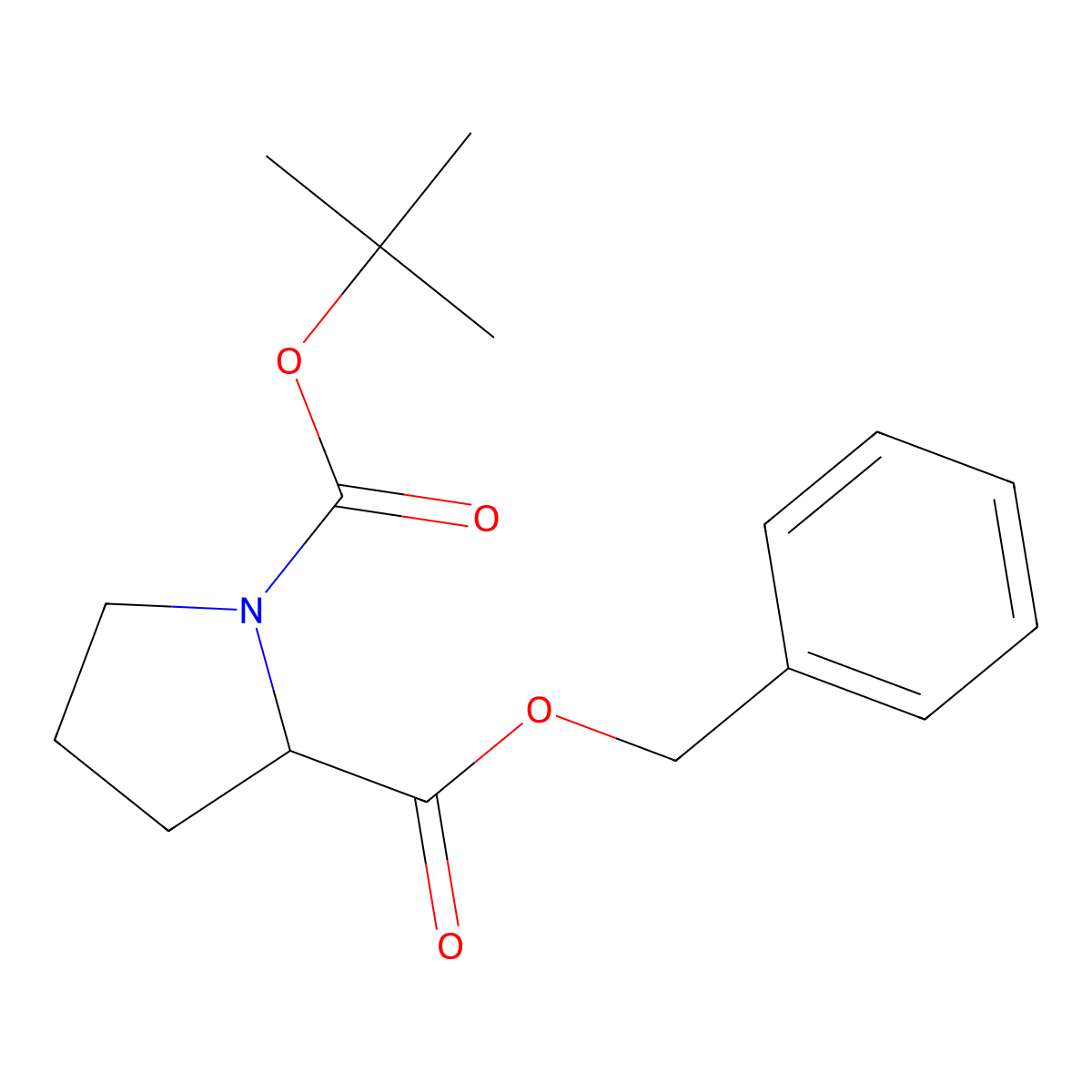 2-Benzyl 1-tert-butyl pyrrolidine-1,2-dicarboxylate molecular structure, CAS 2089093-10-5
