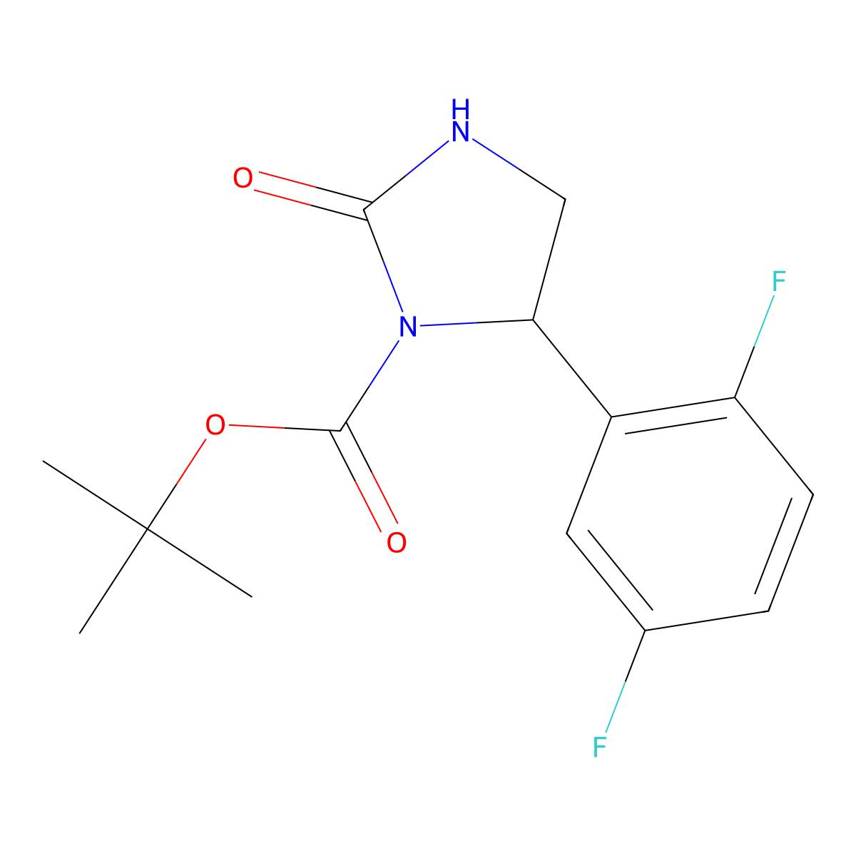 Tert-butyl 5-(2,5-difluorophenyl)-2-oxoimidazolidine-1-carboxylate molecular structure, CAS 2089098-26-8