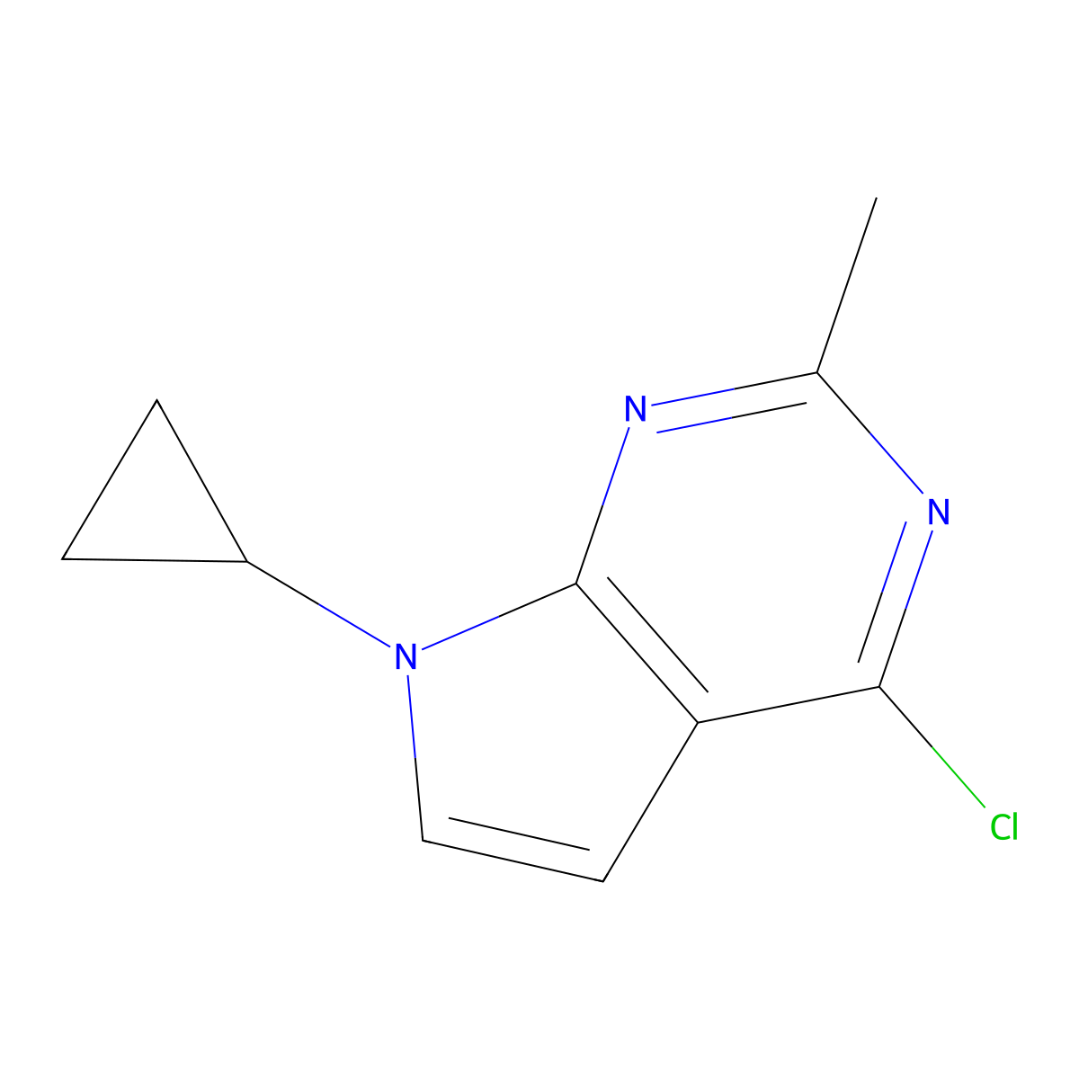 4-Chloro-7-cyclopropyl-2-methyl-7H-pyrrolo[2,3-D]pyrimidine molecular structure, CAS 2089098-52-0