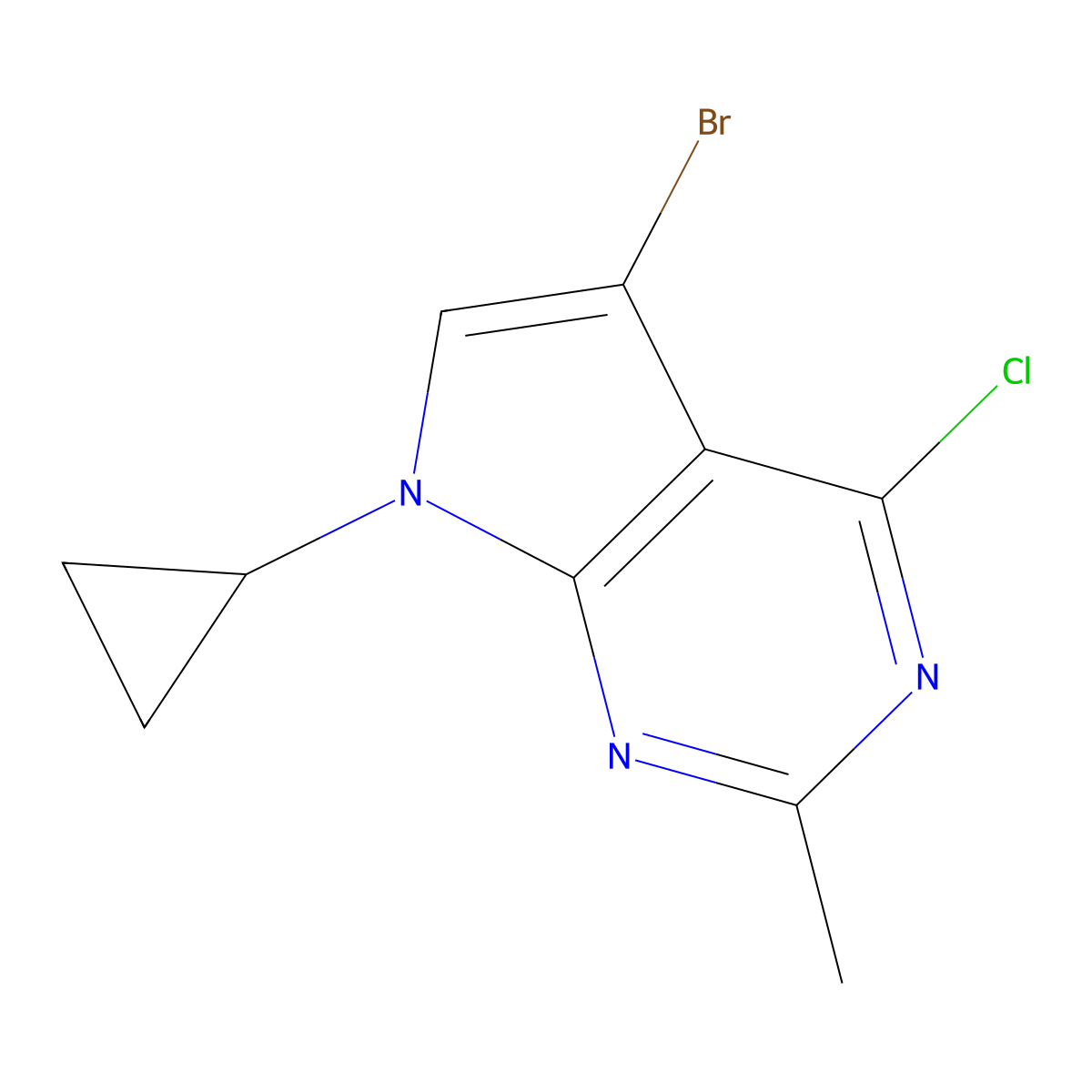 5-Bromo-4-chloro-7-cyclopropyl-2-methyl-7H-pyrrolo[2,3-D]pyrimidine molecular structure, CAS 2089098-53-1