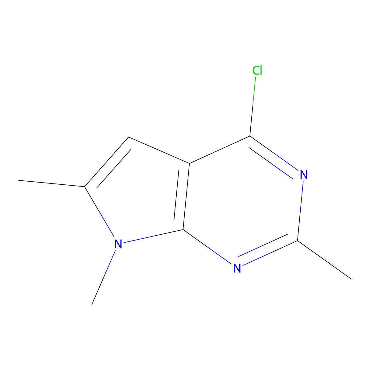 4-Chloro-2,6,7-trimethyl-7H-pyrrolo[2,3-D]pyrimidine molecular structure, CAS 2089098-58-6