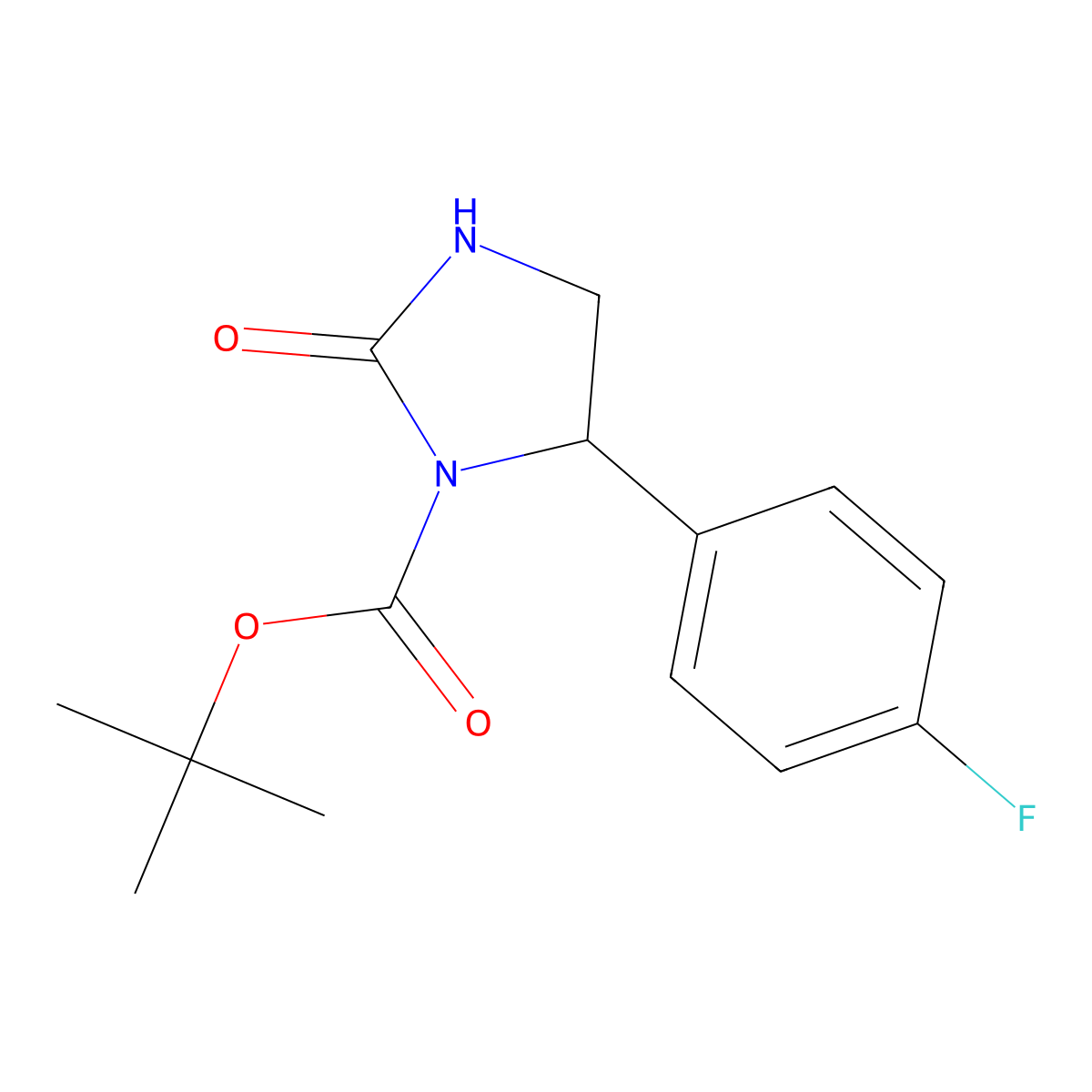 Tert-butyl 5-(4-fluorophenyl)-2-oxoimidazolidine-1-carboxylate molecular structure, CAS 2089098-61-1