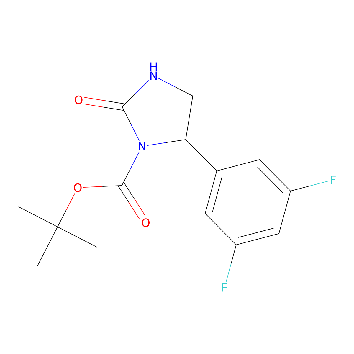 Tert-butyl 5-(3,5-difluorophenyl)-2-oxoimidazolidine-1-carboxylate molecular structure, CAS 2089098-66-6