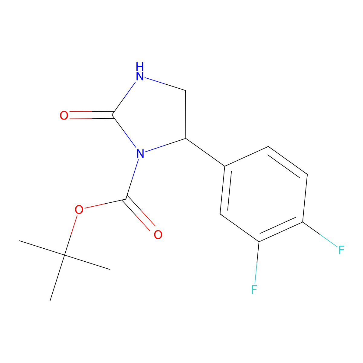 Tert-butyl 5-(3,4-difluorophenyl)-2-oxoimidazolidine-1-carboxylate molecular structure, CAS 2089098-78-0