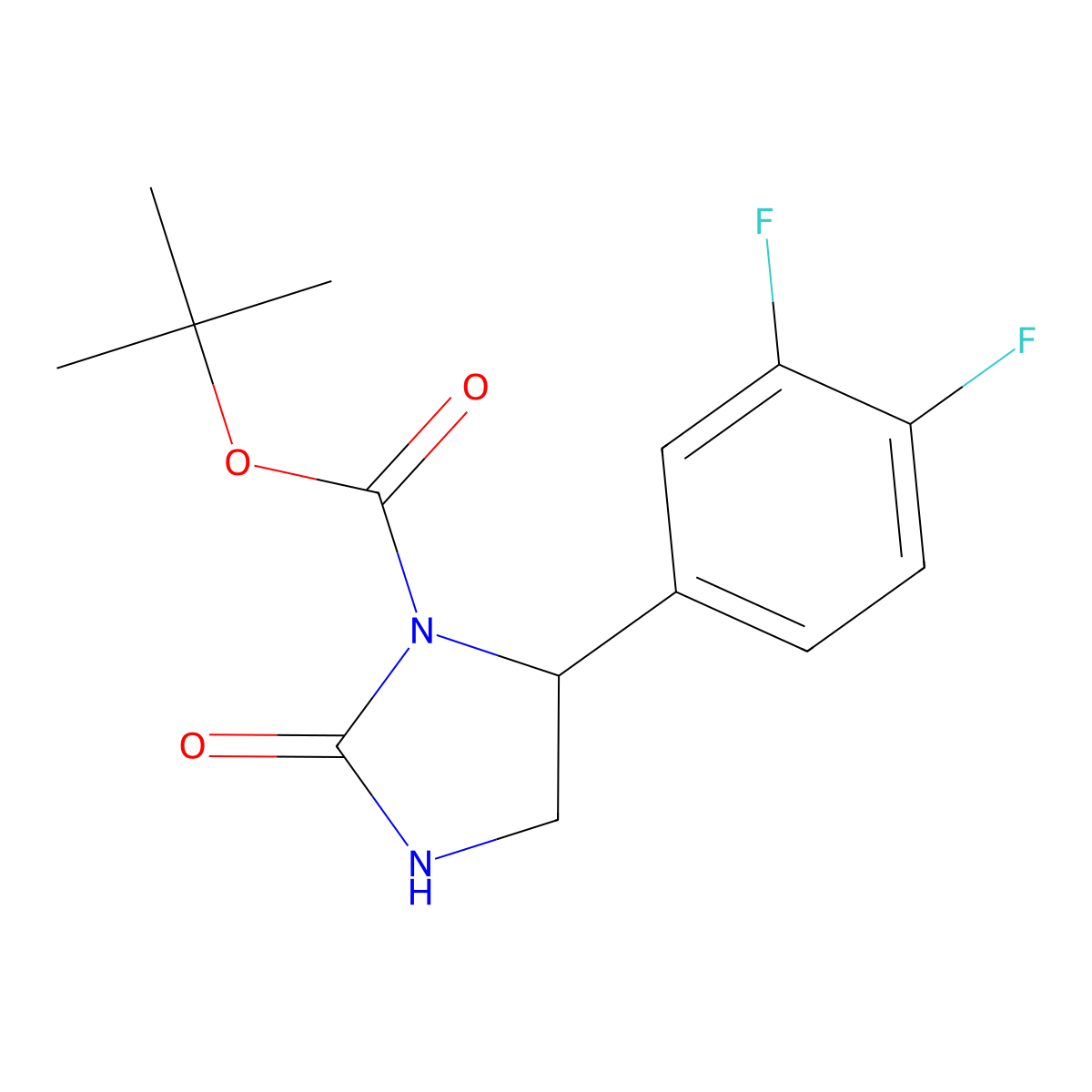 Tert-butyl 5-(3,4-difluorophenyl)-2-oxoimidazolidine-1-carboxylate molecular structure, CAS 2089098-78-0