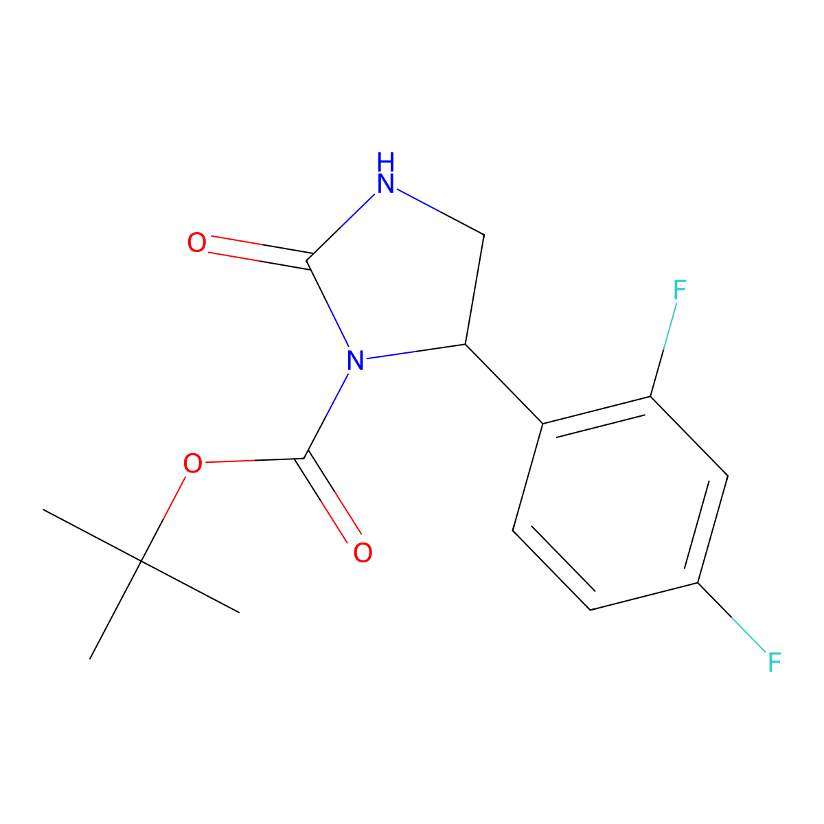 Tert-butyl 5-(2,4-difluorophenyl)-2-oxoimidazolidine-1-carboxylate molecular structure, CAS 2089098-83-7