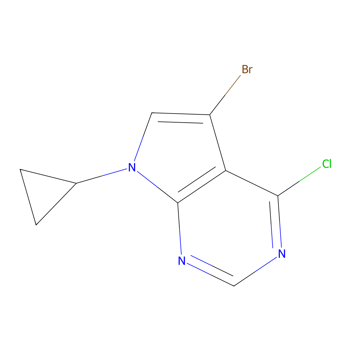 5-Bromo-4-chloro-7-cyclopropyl-7H-pyrrolo[2,3-D]pyrimidine molecular structure, CAS 2089098-89-3