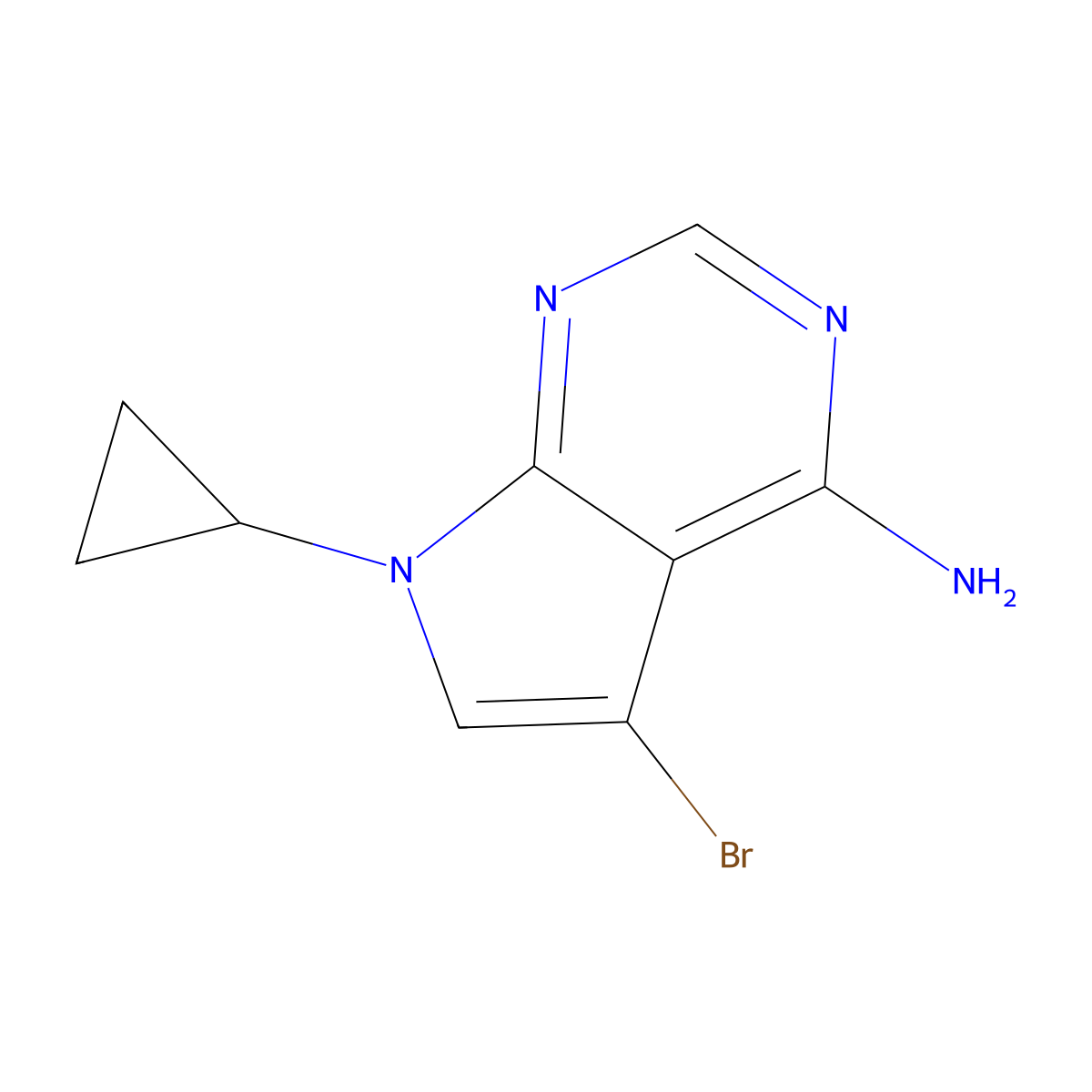 5-Bromo-7-cyclopropyl-7H-pyrrolo[2,3-D]pyrimidin-4-amine molecular structure, CAS 2089098-90-6
