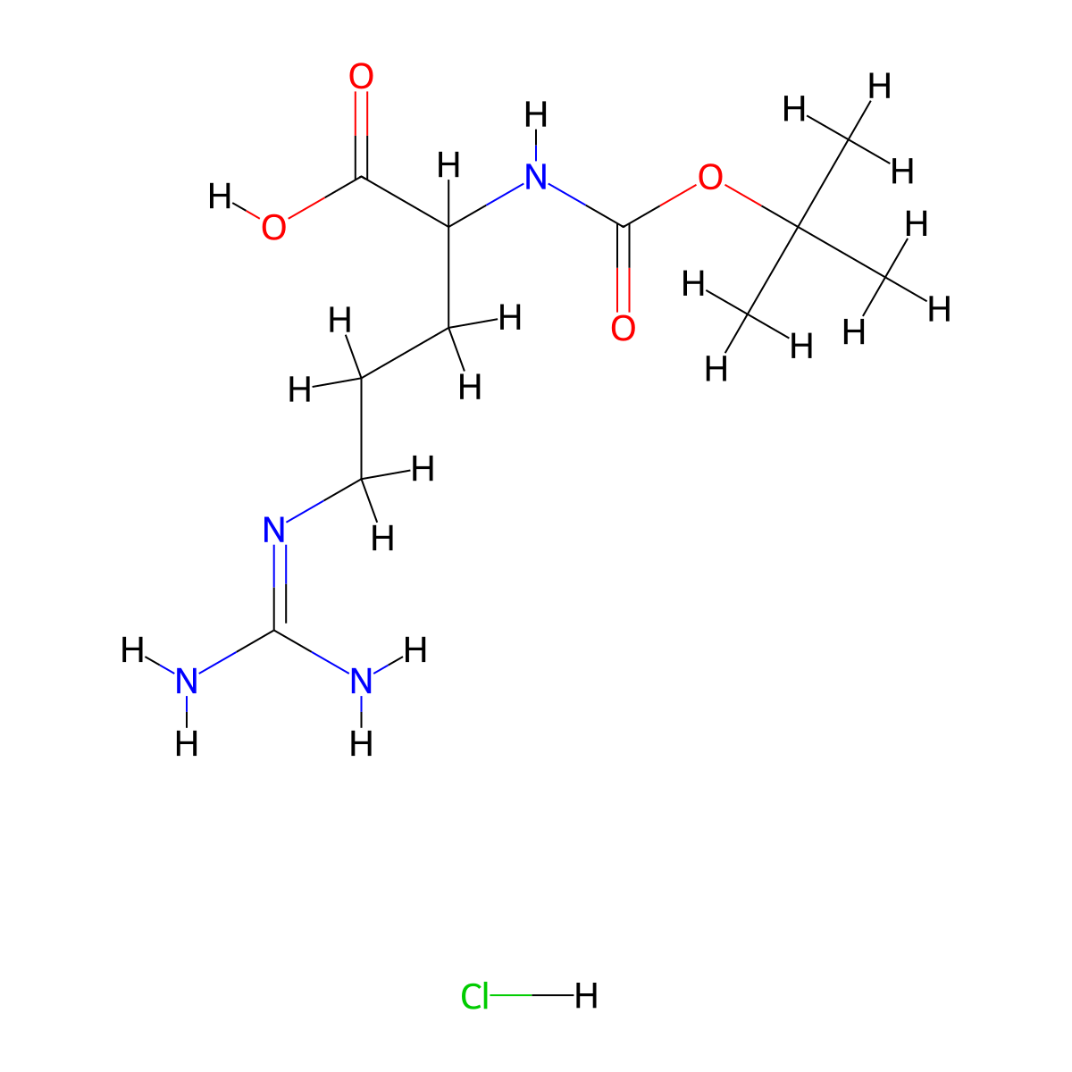 (Tert-butoxycarbonyl)arginine hydrochloride molecular structure, CAS 2089120-69-2