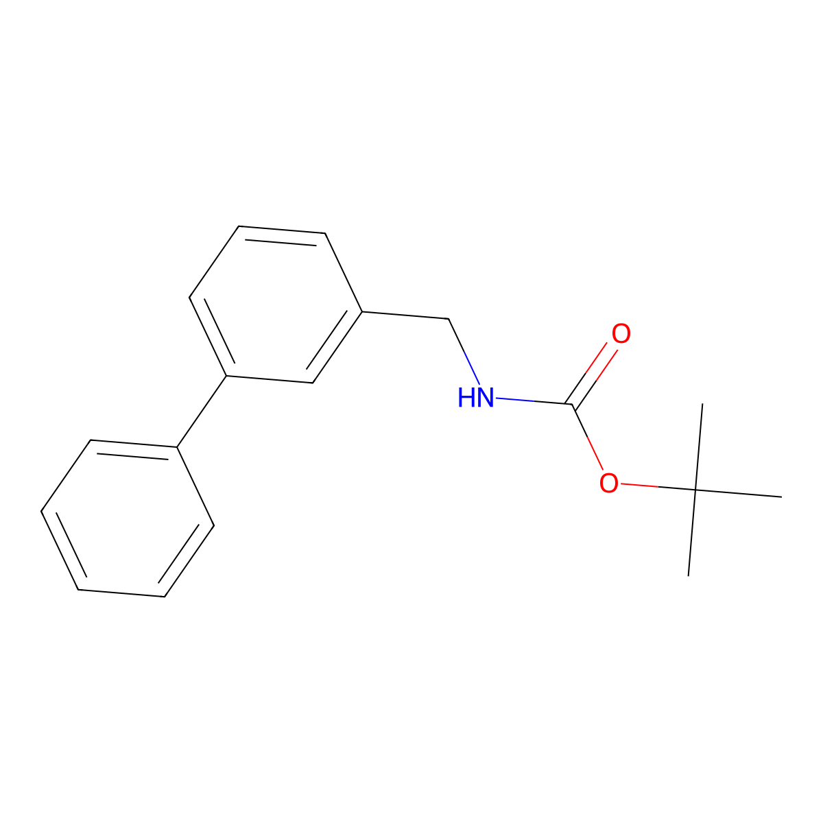 Tert-butyl ([1,1'-biphenyl]-3-ylmethyl)carbamate molecular structure, CAS 2089126-07-6