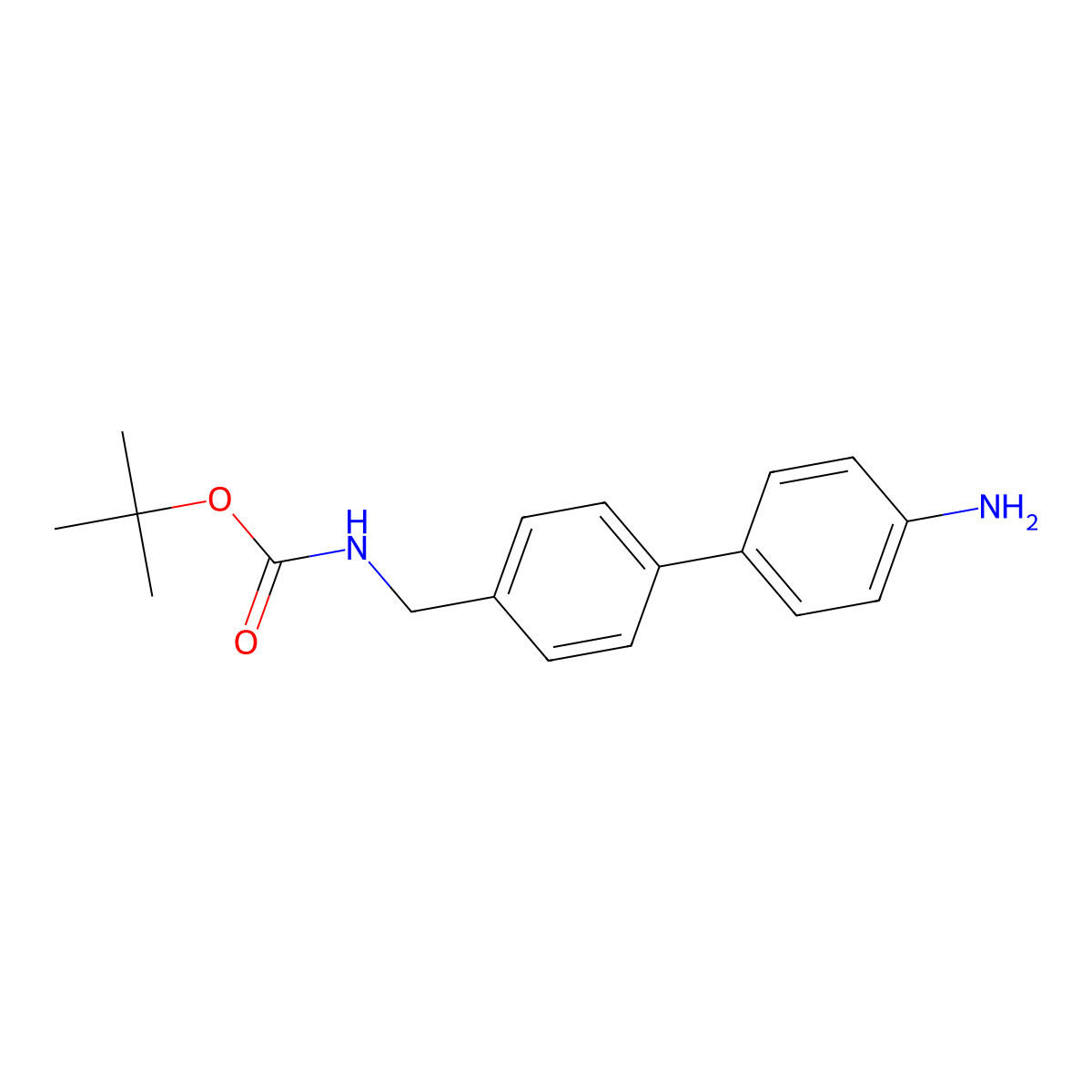 Tert-butyl ((4'-amino-[1,1'-biphenyl]-4-yl)methyl)carbamate molecular structure, CAS 2089126-10-1