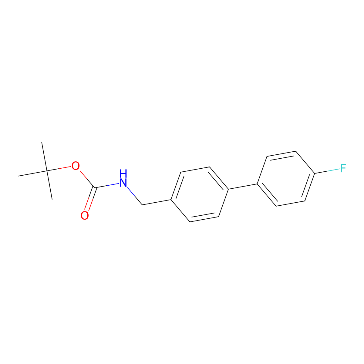Tert-butyl ((4'-fluoro-[1,1'-biphenyl]-4-yl)methyl)carbamate molecular structure, CAS 2089126-12-3