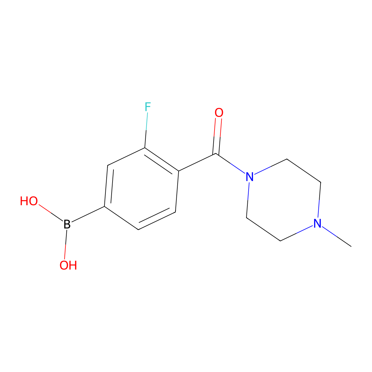 (3-Fluoro-4-(4-methylpiperazine-1-carbonyl)phenyl)boronic acid molecular structure, CAS 2089149-60-8