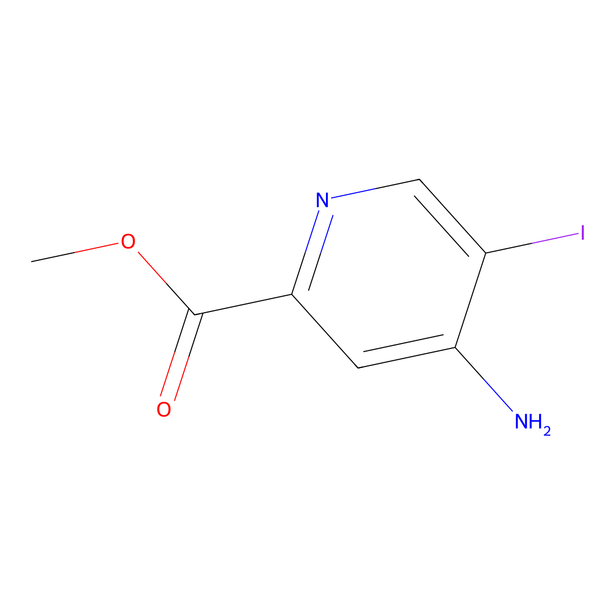 Methyl 4-amino-5-iodo-pyridine-2-carboxylate molecular structure, CAS 2089150-47-8