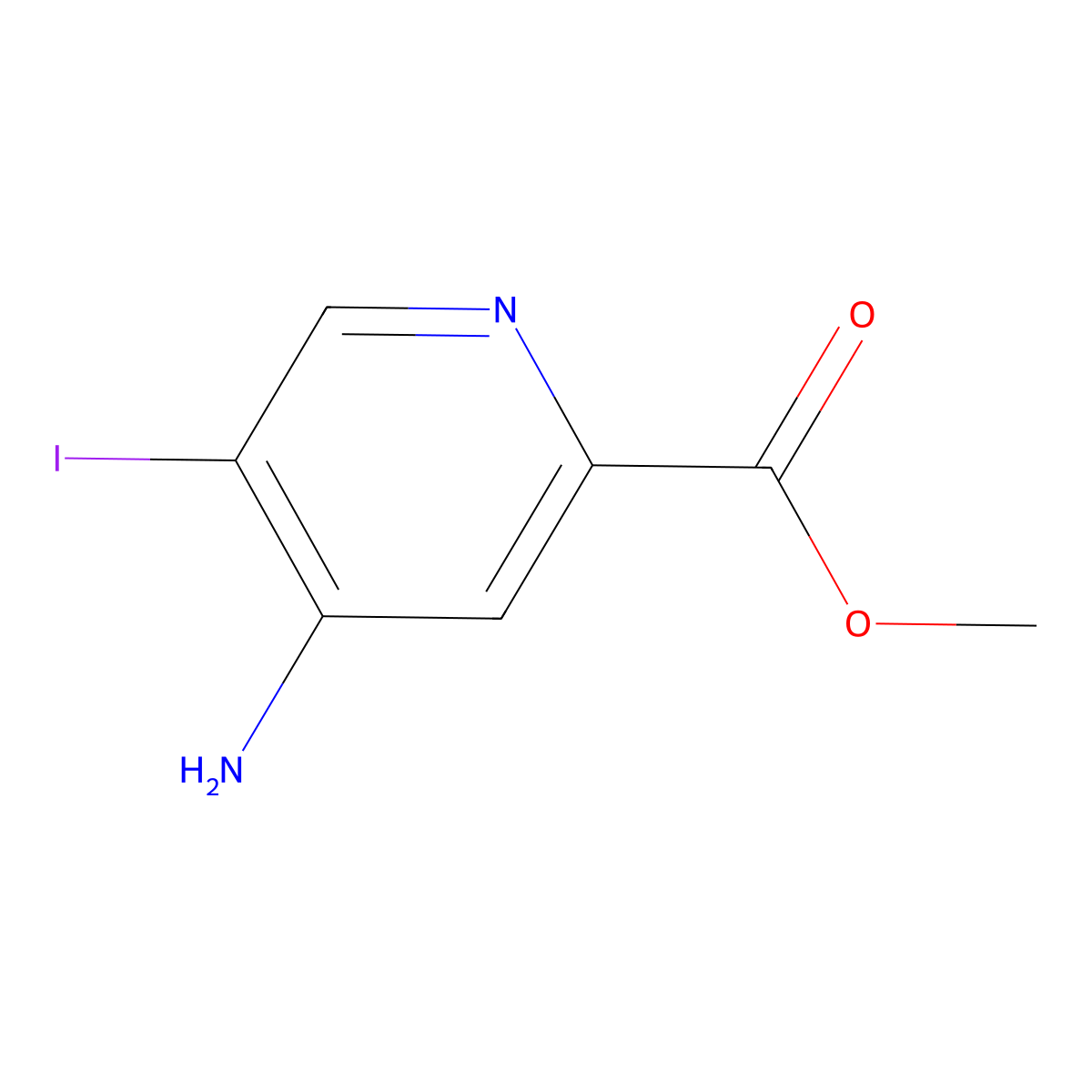 Methyl 4-amino-5-iodo-pyridine-2-carboxylate molecular structure, CAS 2089150-47-8
