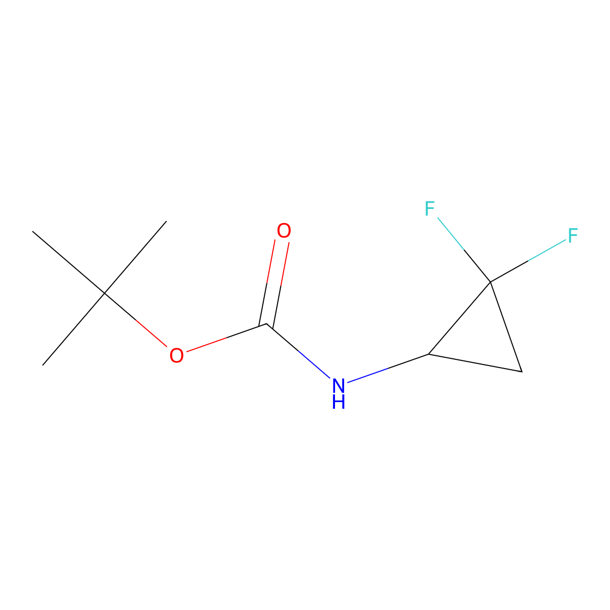 (R)-N-Boc-2,2-difluorocyclopropanamine molecular structure, CAS 2089150-94-5