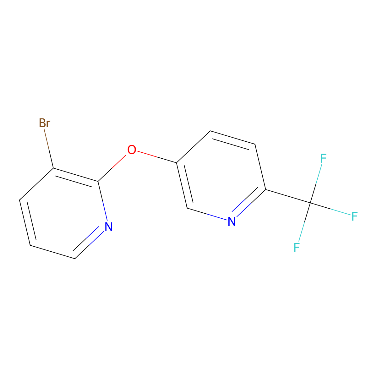 3-Bromo-2-((6-(trifluoromethyl)pyridin-3-yl)oxy)pyridine molecular structure, CAS 2089157-27-5