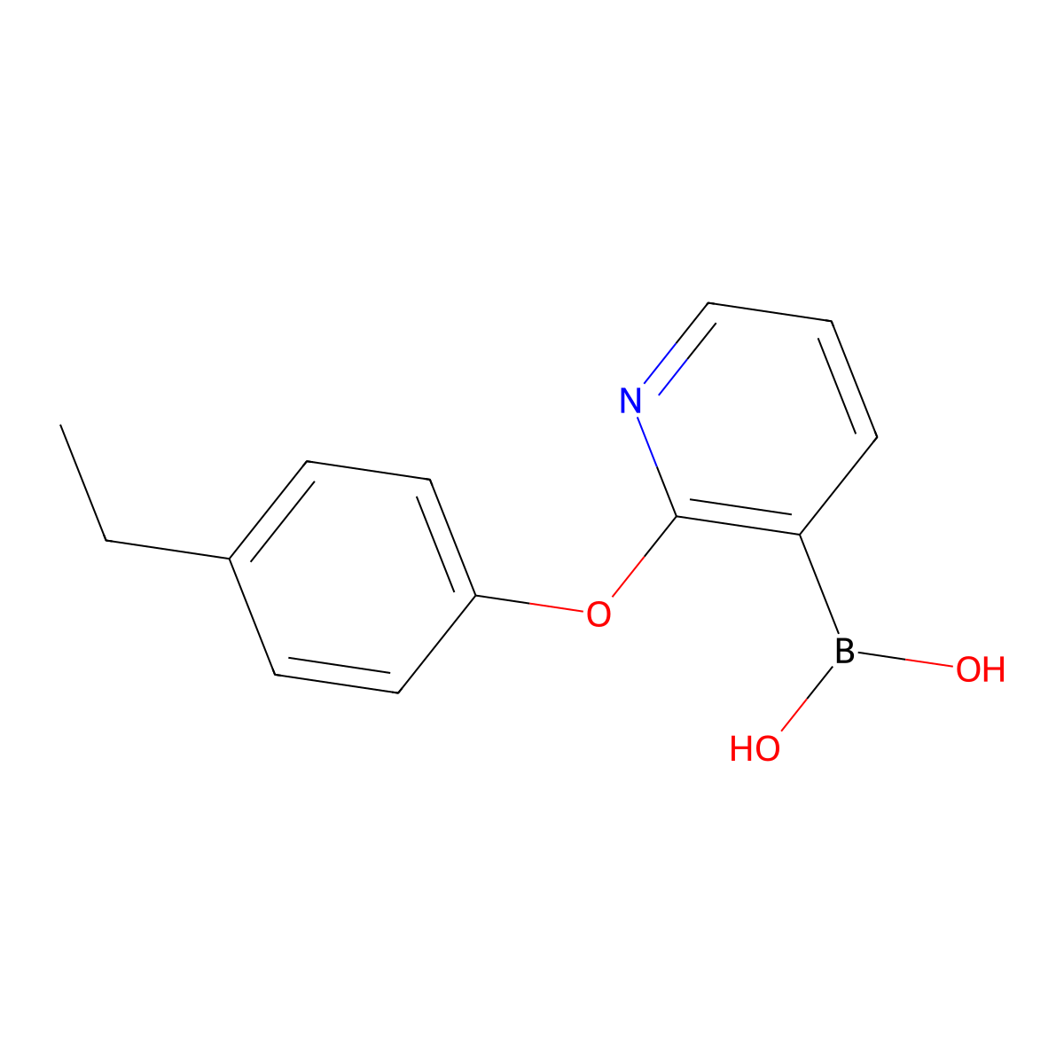 (2-(4-Ethylphenoxy)pyridin-3-yl)boronic acid molecular structure, CAS 2089158-08-5