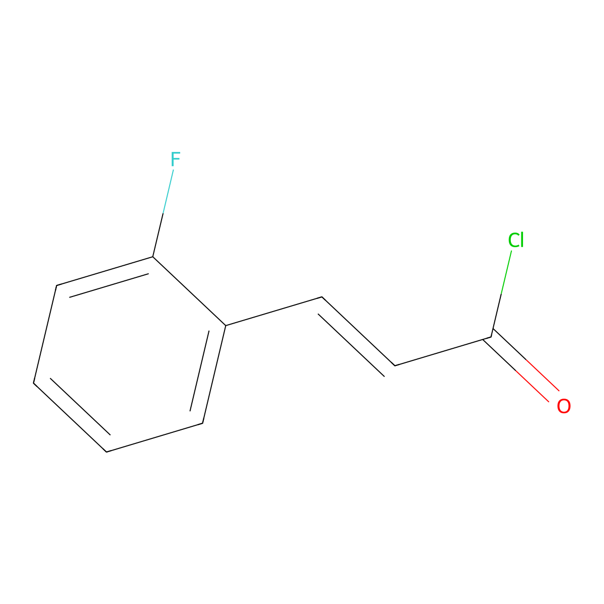 (2E)-3-(2-Fluorophenyl)acryloyl chloride molecular structure, CAS 208922-47-8