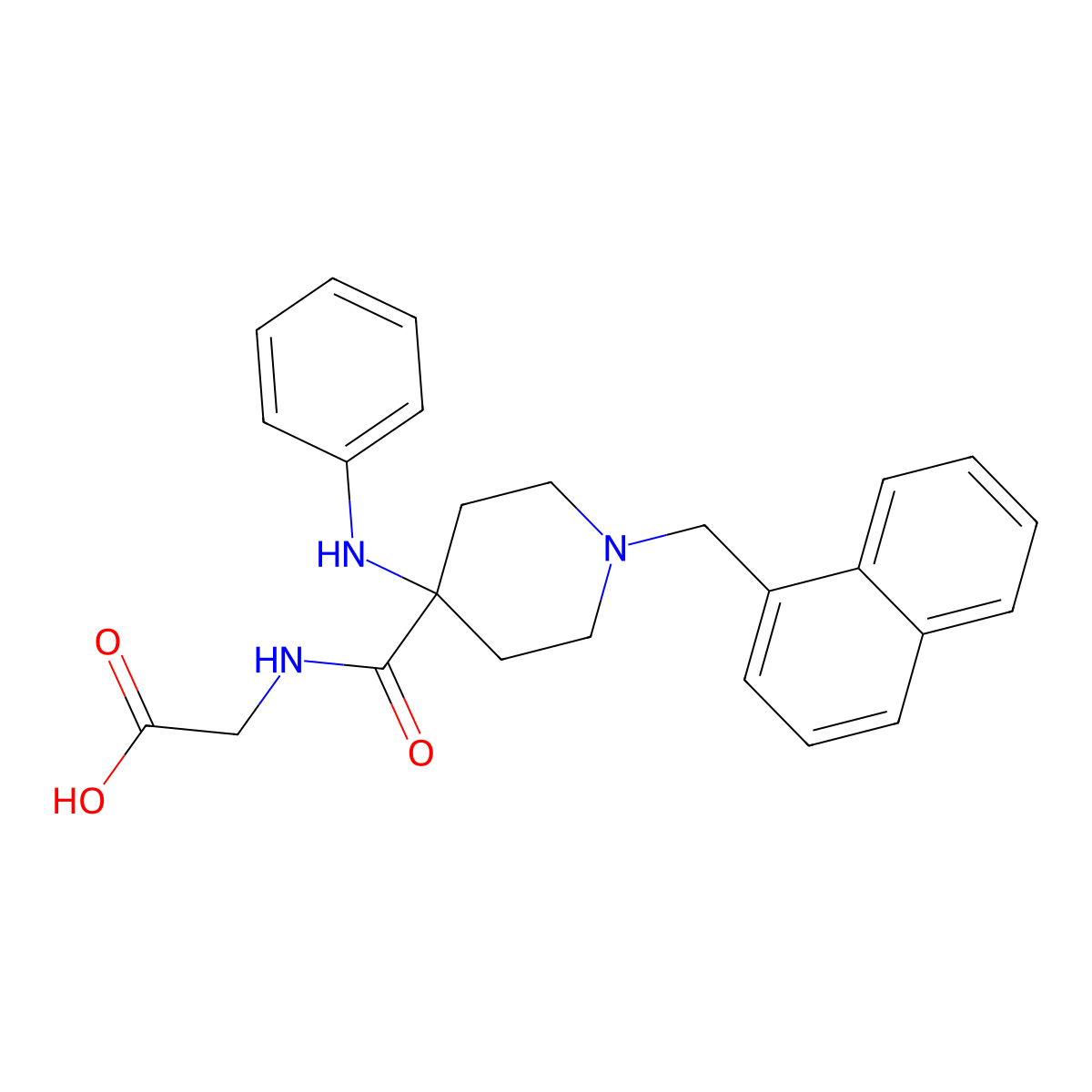 N-[[1-(1-naphthalenylmethyl)-4-(phenylamino)-4-piperidinyl]carbonyl]-glycine molecular structure, CAS 2089227-65-4