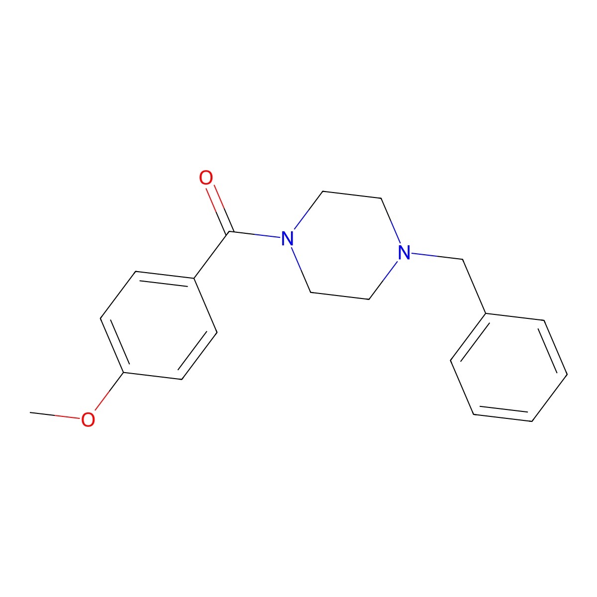 1-Benzyl-4-(4-methoxybenzoyl)piperazine molecular structure, CAS 208924-95-2