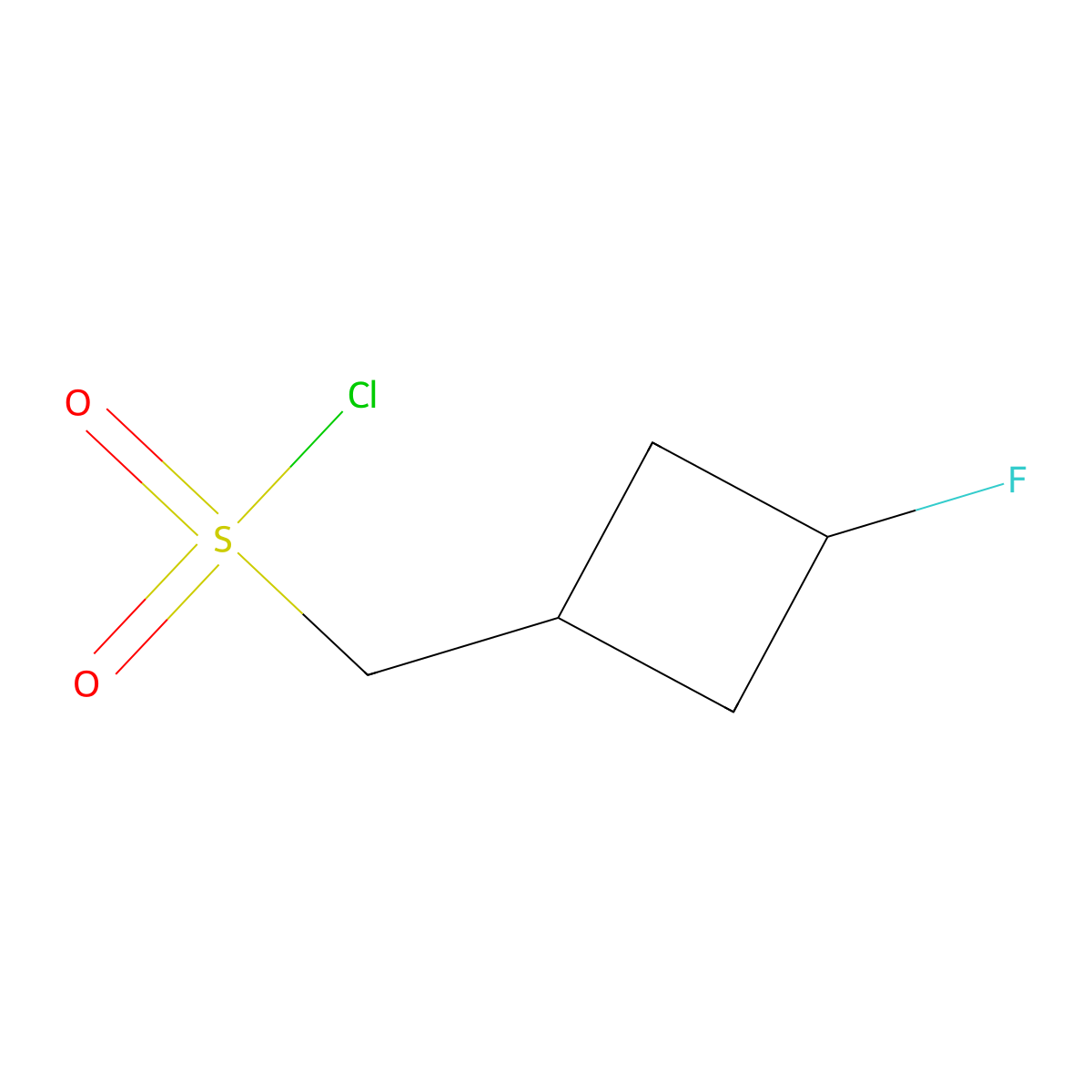 (3-Fluorocyclobutyl)methanesulfonyl chloride molecular structure, CAS 2089241-91-6