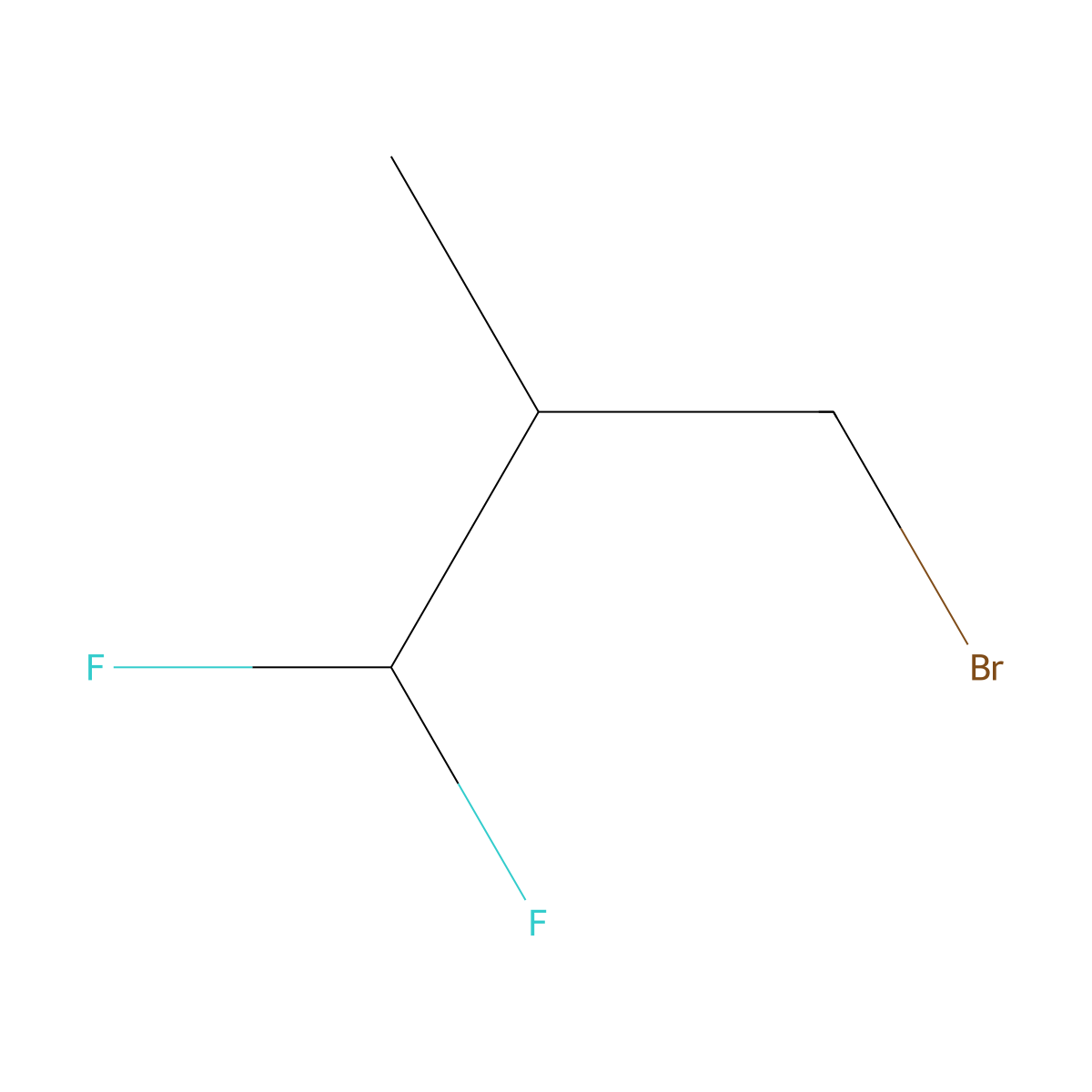 3-Bromo-1,1-difluoro-2-methylpropane molecular structure, CAS 2089241-97-2
