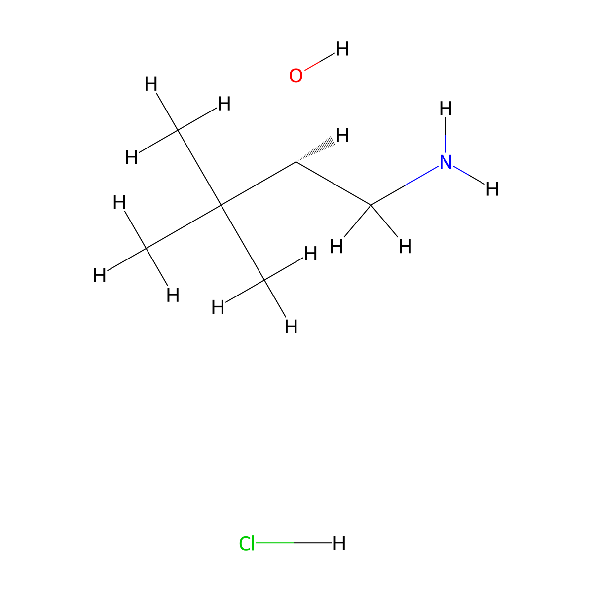 (2R)-1-amino-3,3-dimethylbutan-2-ol hydrochloride molecular structure, CAS 2089245-23-6