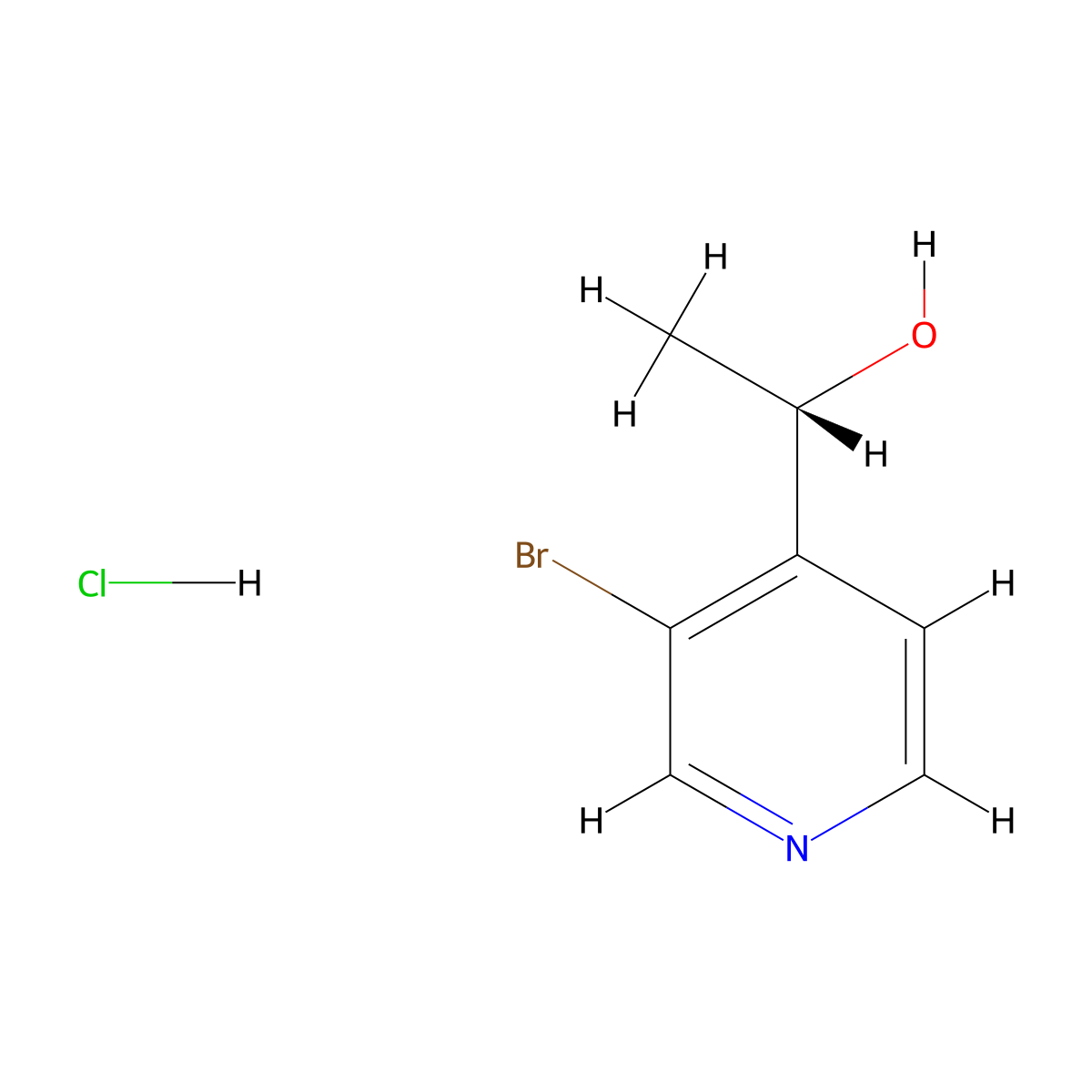 (1S)-1-(3-Bromopyridin-4-yl)ethan-1-ol hydrochloride molecular structure, CAS 2089245-40-7