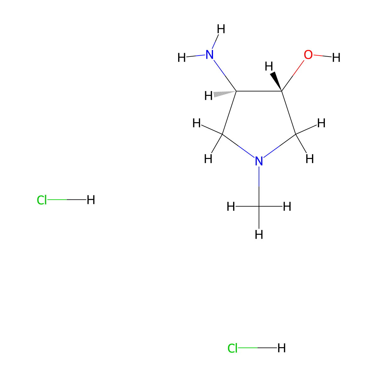 rac-(3R,4R)-4-Amino-1-methyl-3-pyrrolidinol dihydrochloride molecular structure, CAS 2089245-64-5