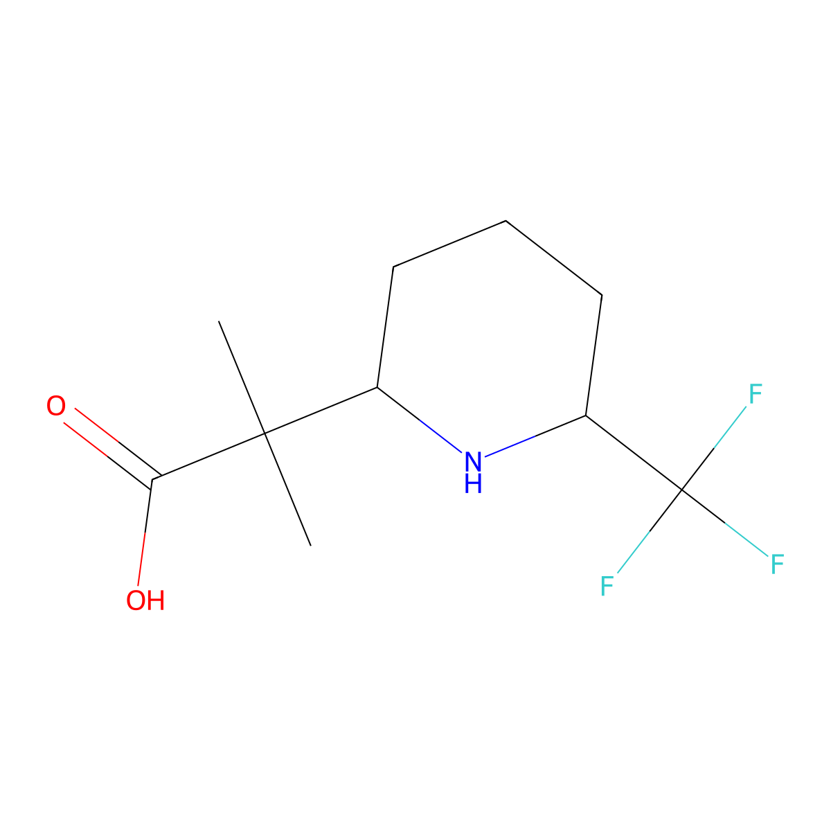 2-Methyl-2-[(2S,6R)-6-(trifluoromethyl)piperidin-2-yl]propanoic acid molecular structure, CAS 2089245-73-6
