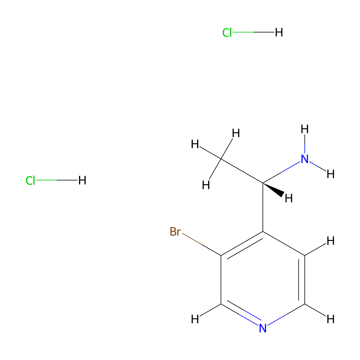 (1S)-1-(3-bromopyridin-4-yl)ethan-1-amine dihydrochloride molecular structure, CAS 2089245-92-9