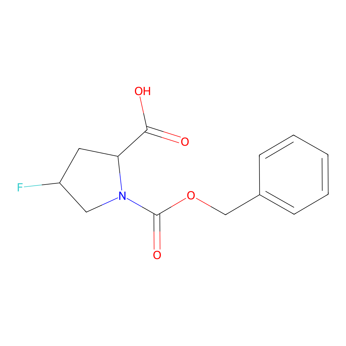 (2R,4R)-1-((benzyloxy)carbonyl)-4-fluoropyrrolidine-2-carboxylic acid molecular structure, CAS 2089246-03-5