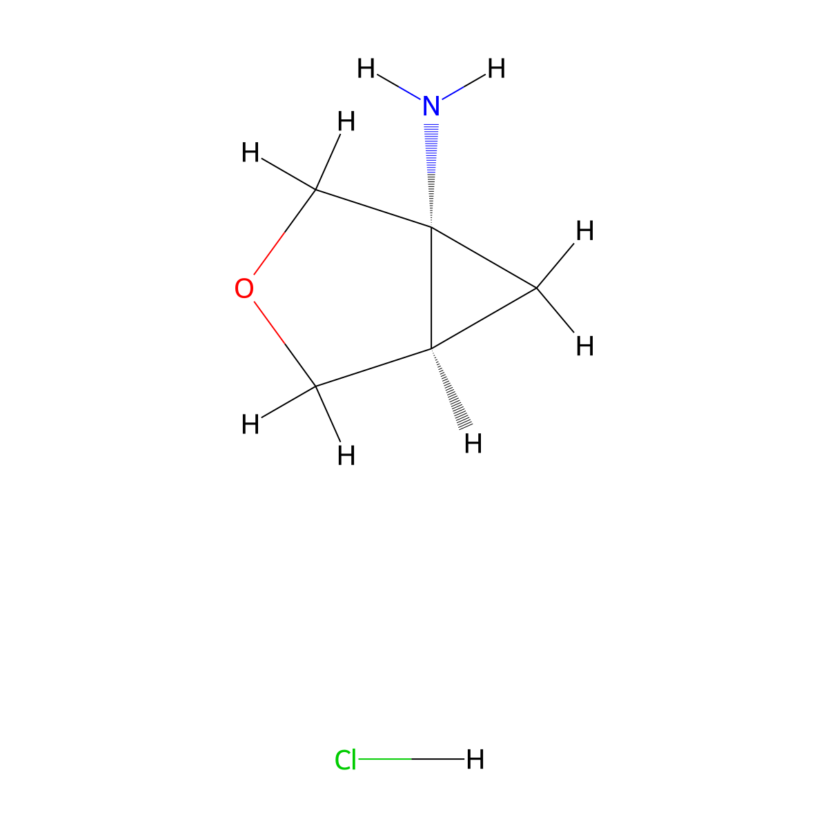 (1R,5R)-3-oxabicyclo[3.1.0]hexan-1-amine hydrochloride molecular structure, CAS 2089246-14-8