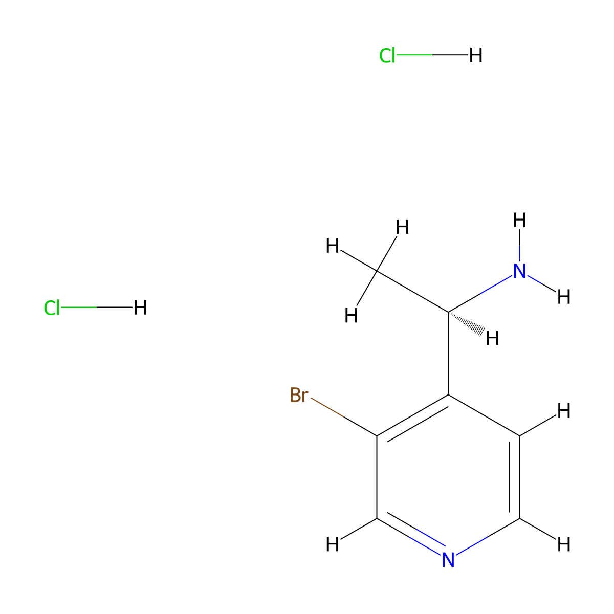 (1R)-1-(3-bromopyridin-4-yl)ethan-1-amine dihydrochloride molecular structure, CAS 2089246-18-2
