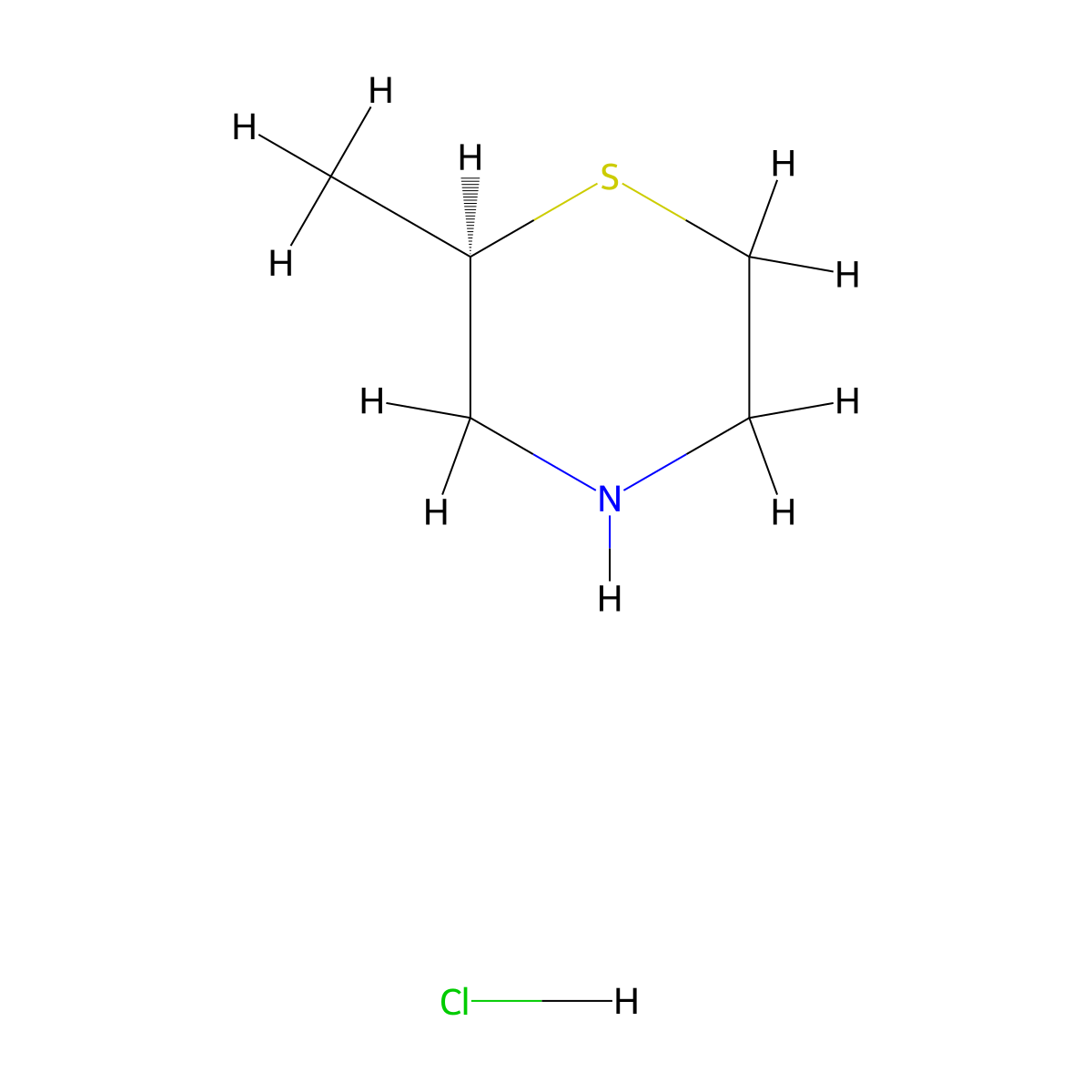(2R)-2-Methylthiomorpholine hydrochloride molecular structure, CAS 2089246-39-7