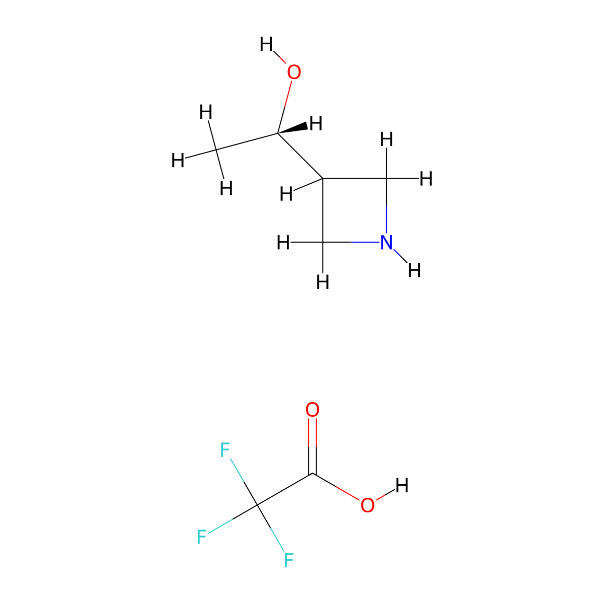 (1S)-1-(azetidin-3-yl)ethan-1-ol; trifluoroacetic acid molecular structure, CAS 2089246-46-6