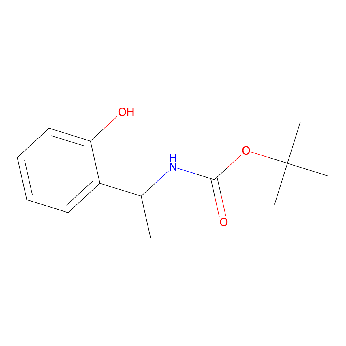 Tert-butyl N-[(1S)-1-(2-hydroxyphenyl)ethyl]carbamate molecular structure, CAS 2089246-47-7