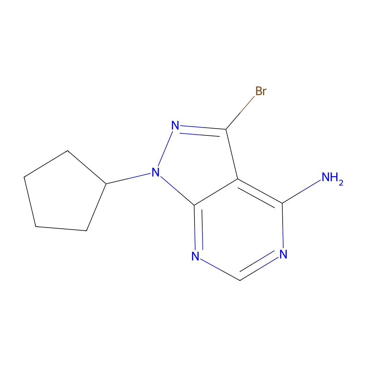 3-bromo-1-cyclopentyl-1H-pyrazolo[3,4-d]pyrimidin-4-amine molecular structure, CAS 2089246-62-6
