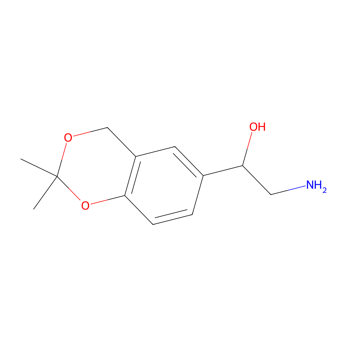 (1R)-2-Amino-1-(2,2-dimethyl-4H-1,3-benzodioxin-6-YL)ethanol molecular structure, CAS 208925-08-0