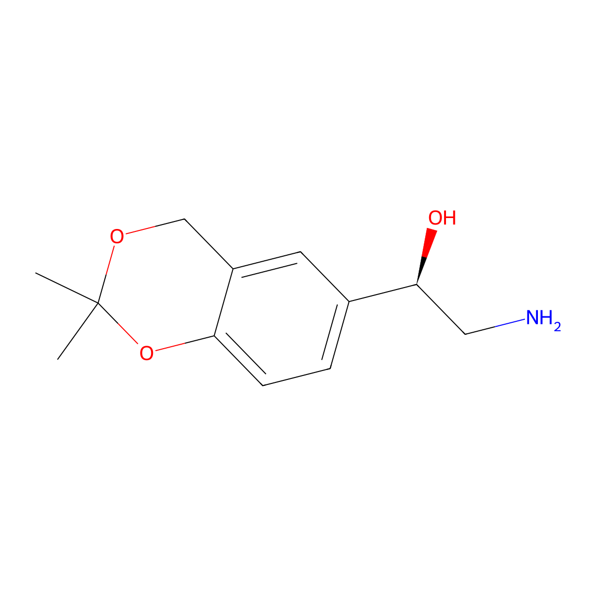 (1R)-2-Amino-1-(2,2-dimethyl-4H-1,3-benzodioxin-6-YL)ethanol molecular structure, CAS 208925-08-0