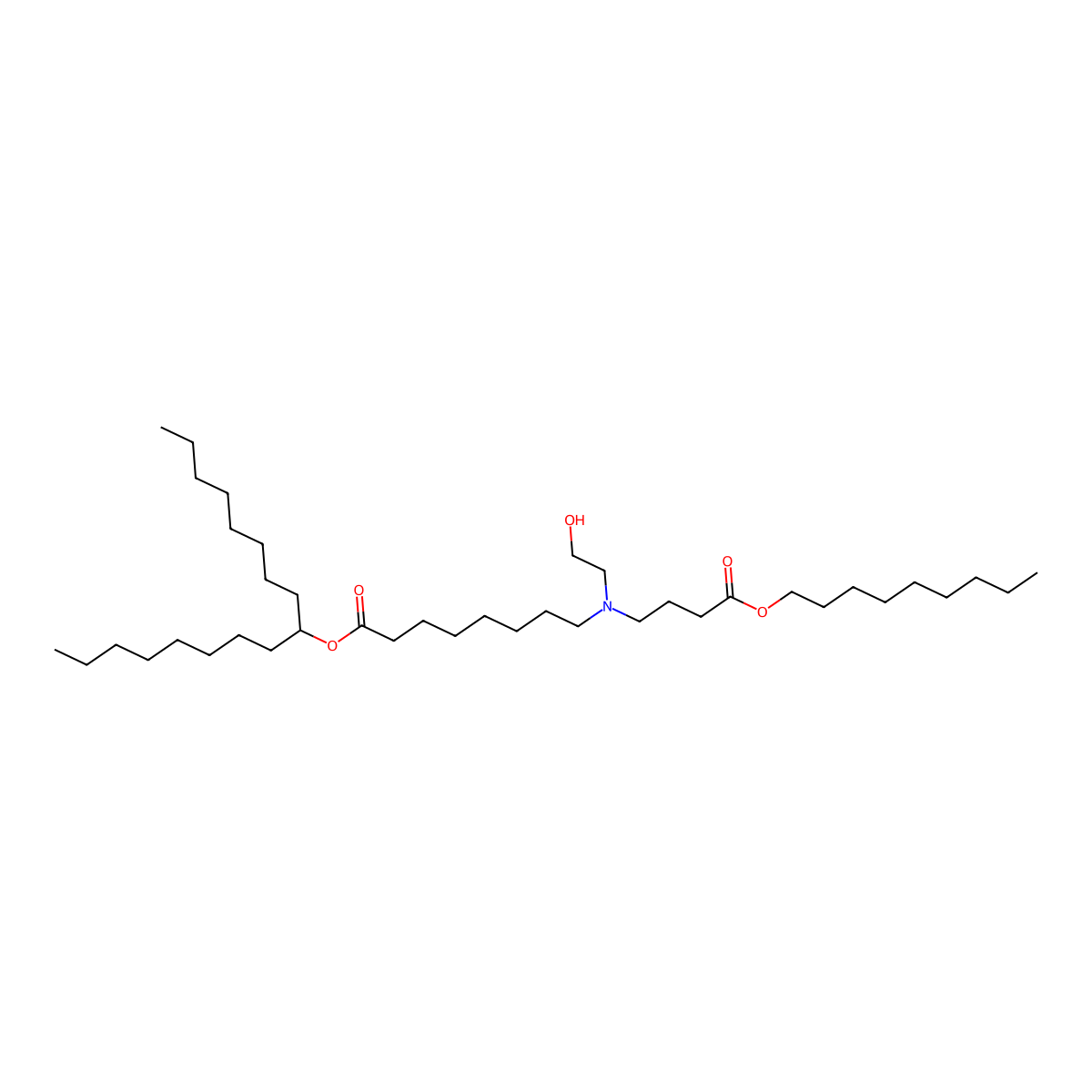 Heptadecan-9-yl 8-((2-hydroxyethyl)(4-(nonyloxy)-4-oxobutyl)amino)octanoate molecular structure, CAS 2089251-49-8