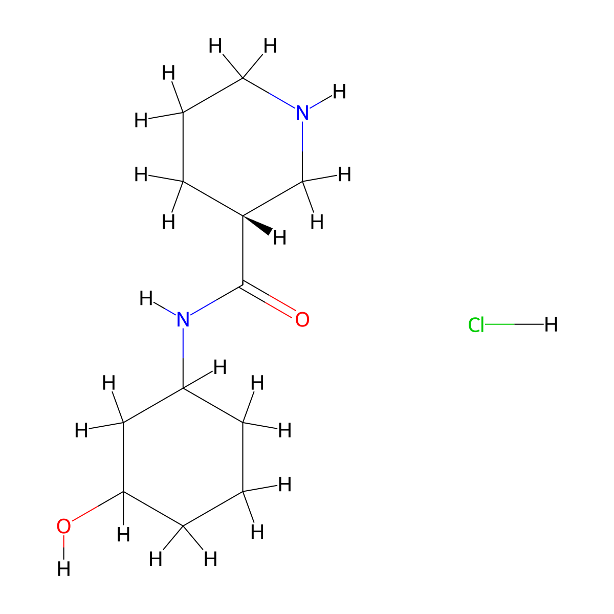 (3R)-N-(3-hydroxycyclohexyl)piperidine-3-carboxamide hydrochloride molecular structure, CAS 2089253-82-5
