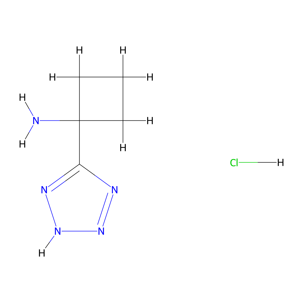 1-(1H-1,2,3,4-tetrazol-5-yl)cyclobutan-1-amine hydrochloride molecular structure, CAS 2089254-98-6