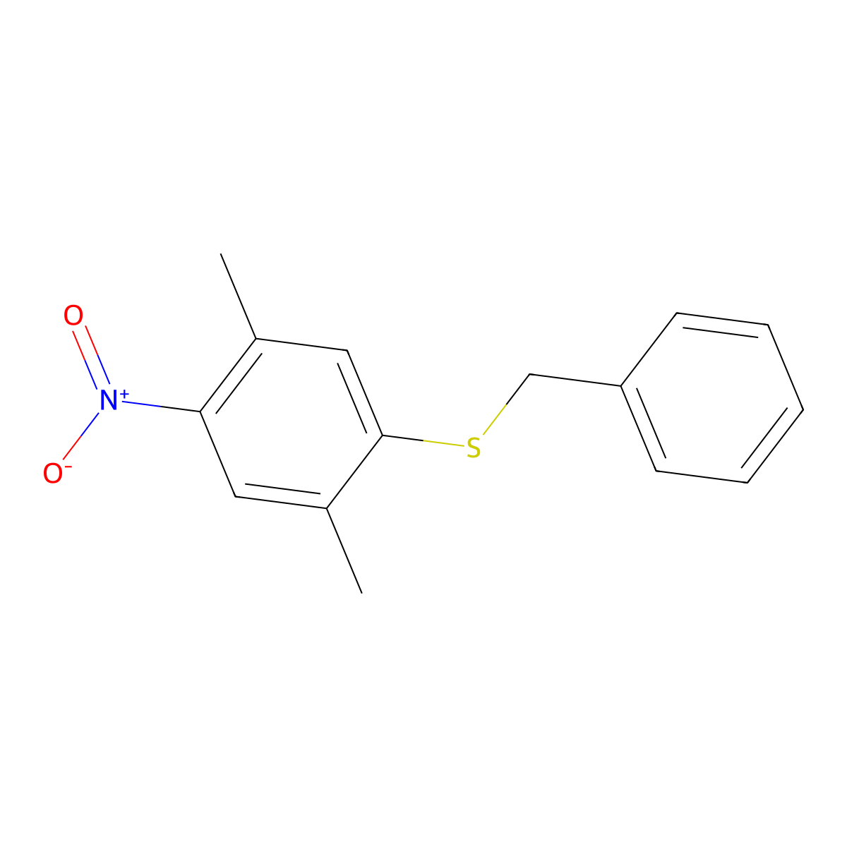 1-(Benzylsulfanyl)-2,5-dimethyl-4-nitrobenzene molecular structure, CAS 2089255-02-5