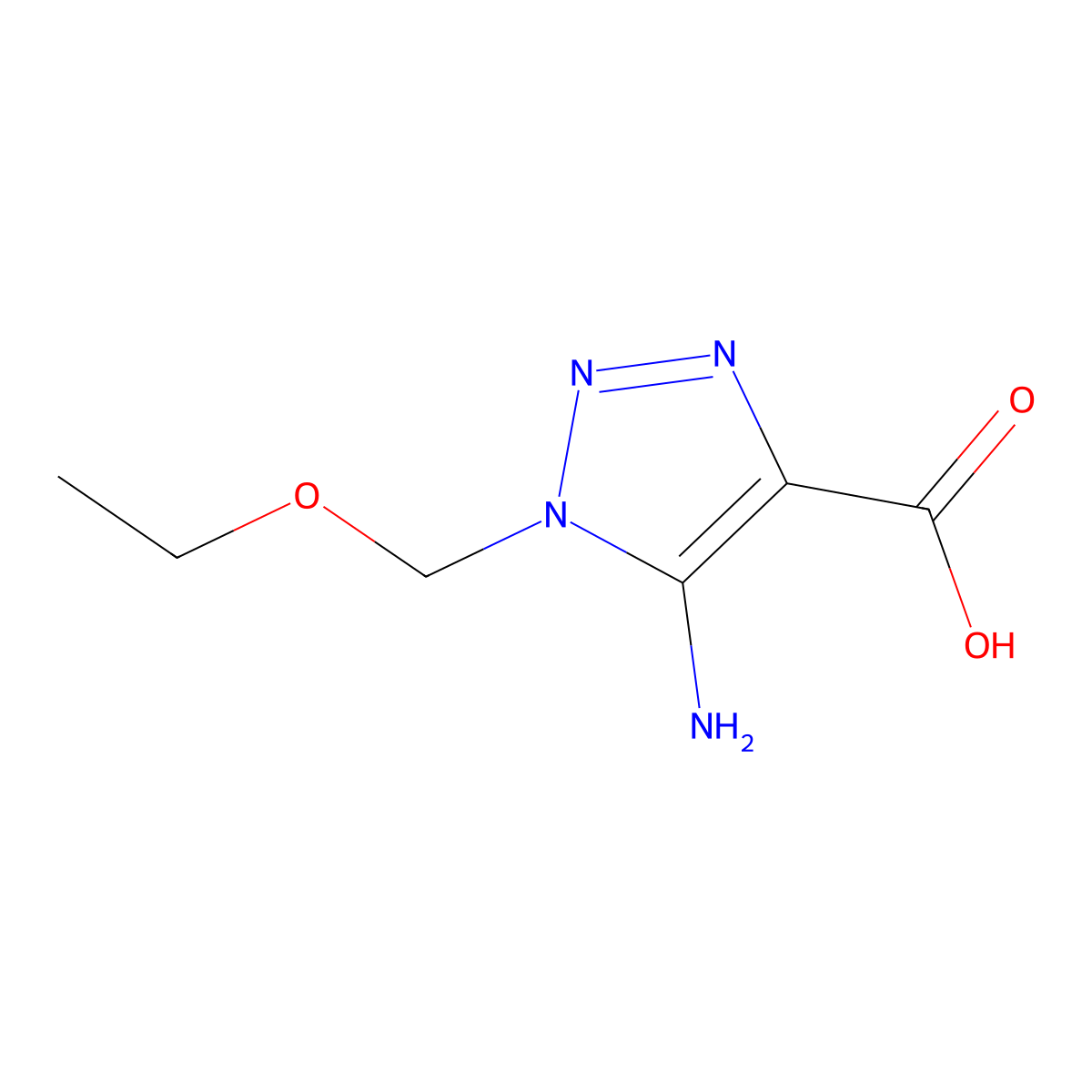 5-Amino-1-(ethoxymethyl)-1H-1,2,3-triazole-4-carboxylic acid molecular structure, CAS 2089255-06-9