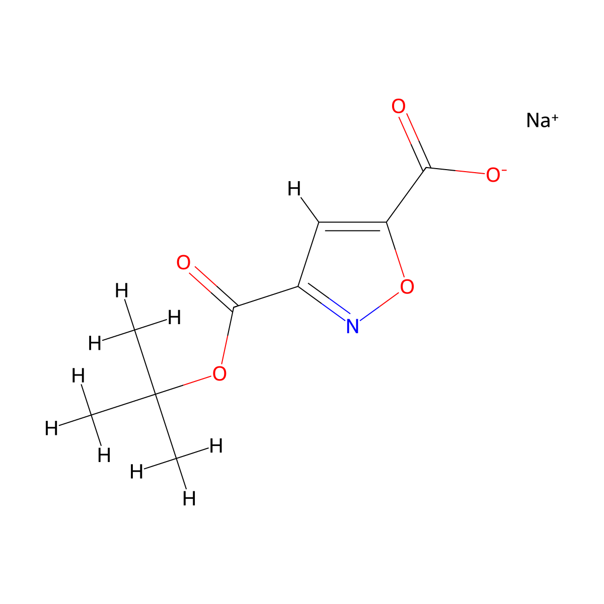 Sodium 3-[(tert-butoxy)carbonyl]-1,2-oxazole-5-carboxylate molecular structure, CAS 2089255-07-0
